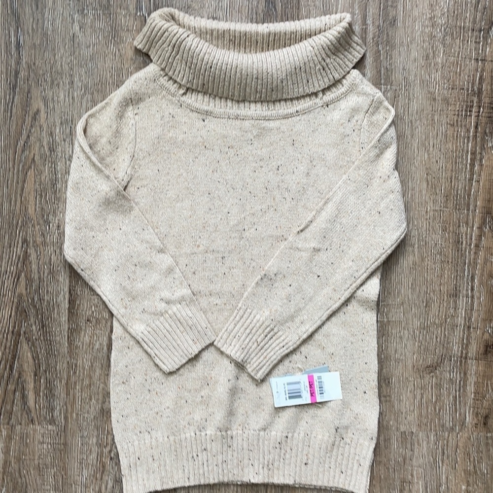Charter Club Cowl Neck Sweater Tan PP